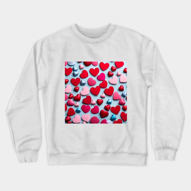 celebrating Valentines day, random floating love hearts Crewneck Sweatshirt by Colin-Bentham